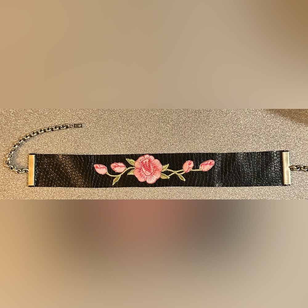 Suede Embroidered Choker by Child of Wild